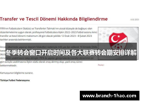 冬季转会窗口开启时间及各大联赛转会期安排详解