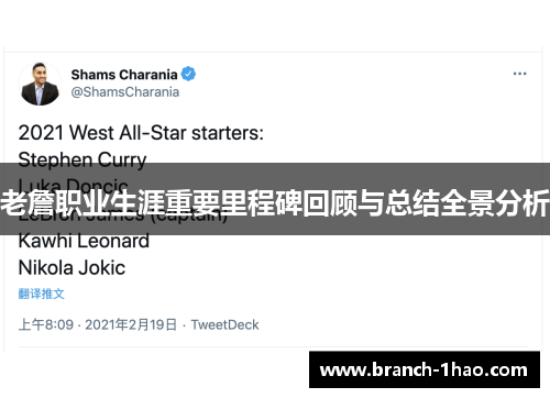 老詹职业生涯重要里程碑回顾与总结全景分析